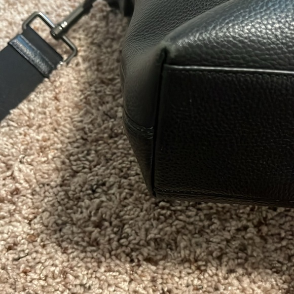 Coach Mens Black Leather Messenger/Laptop Bag - Picture 11 of 16